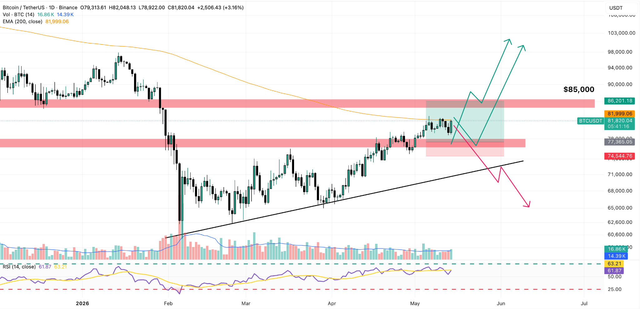 BTC/USDT Daily Chart