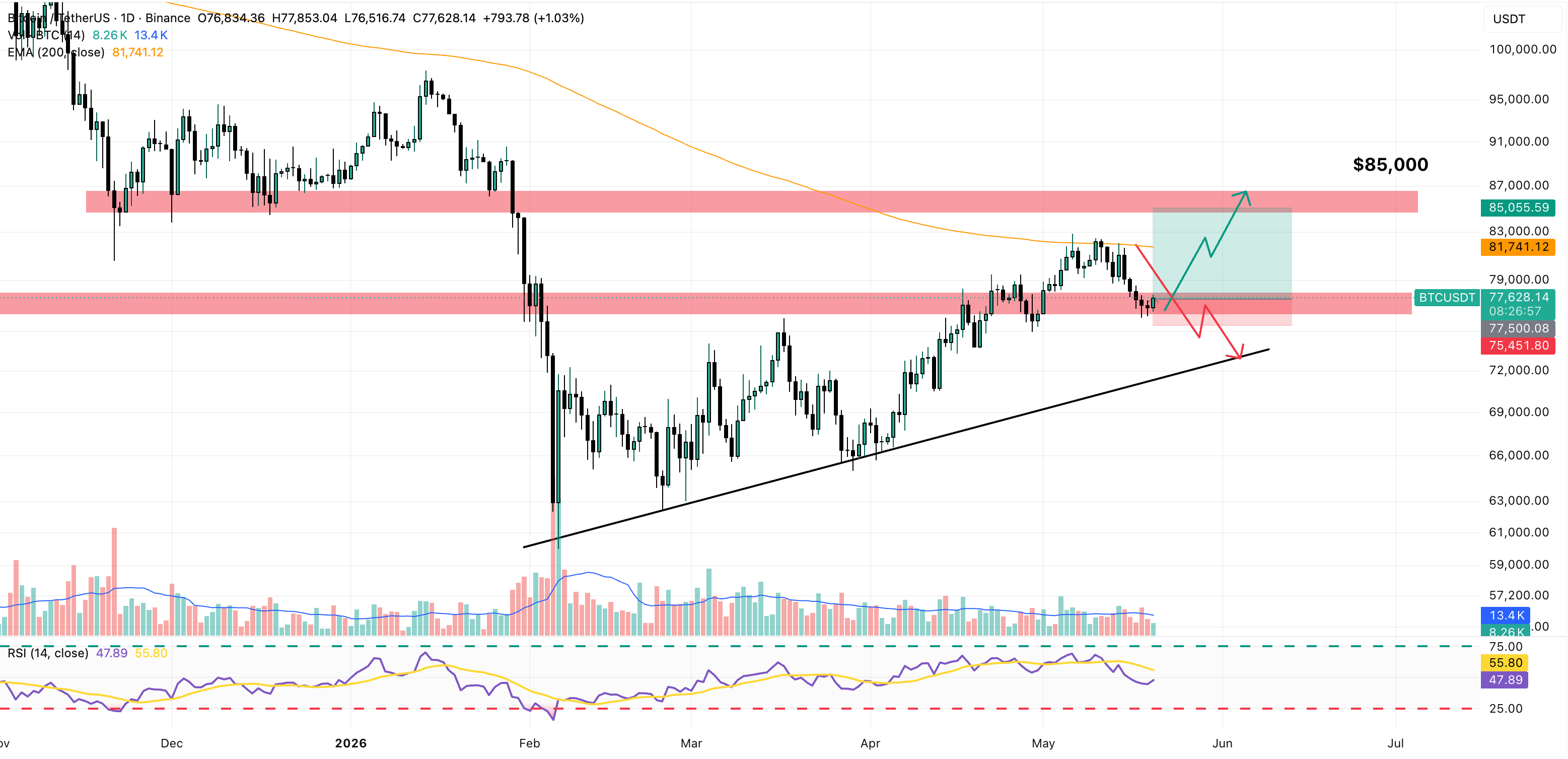 BTC/USDT Daily Chart