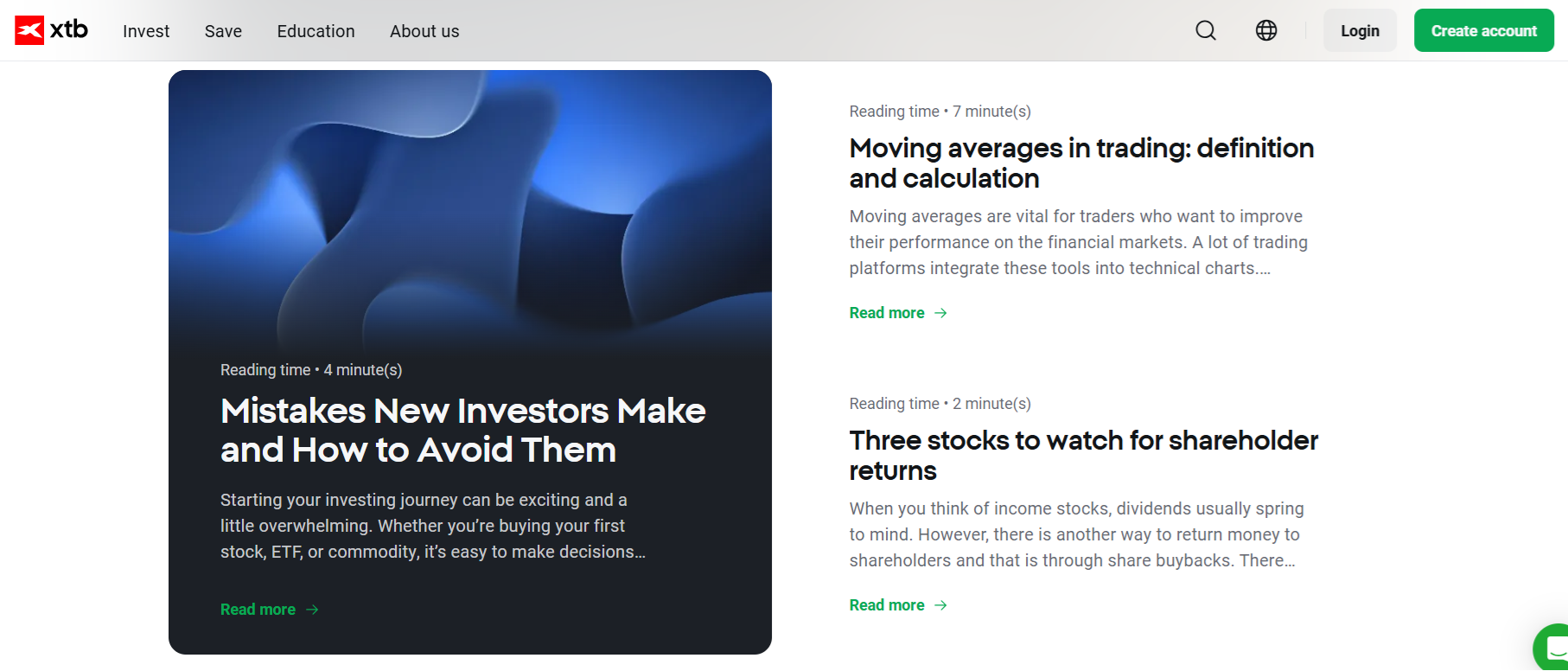 XTB’s educational articles (Source: www.xtb.com)