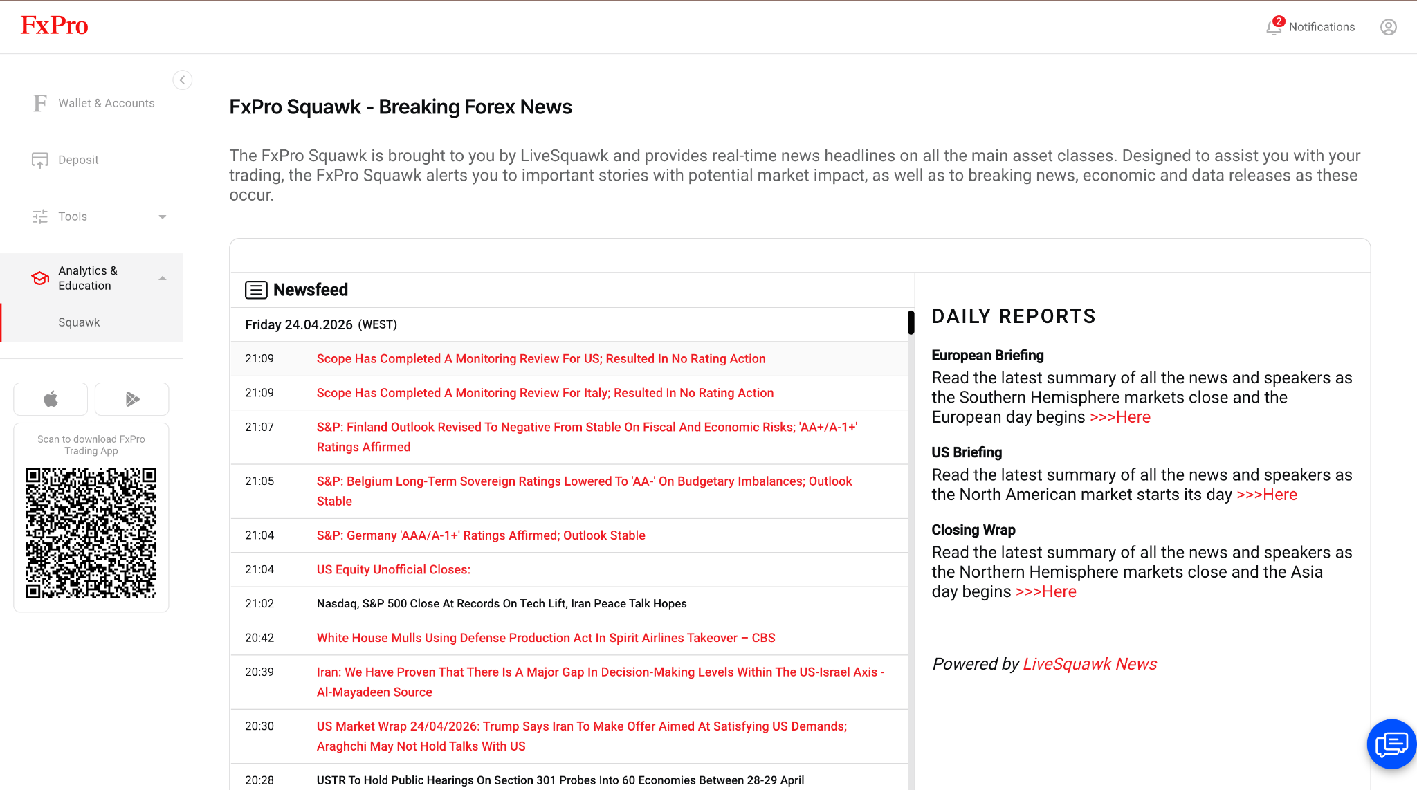 FxPro Squawk