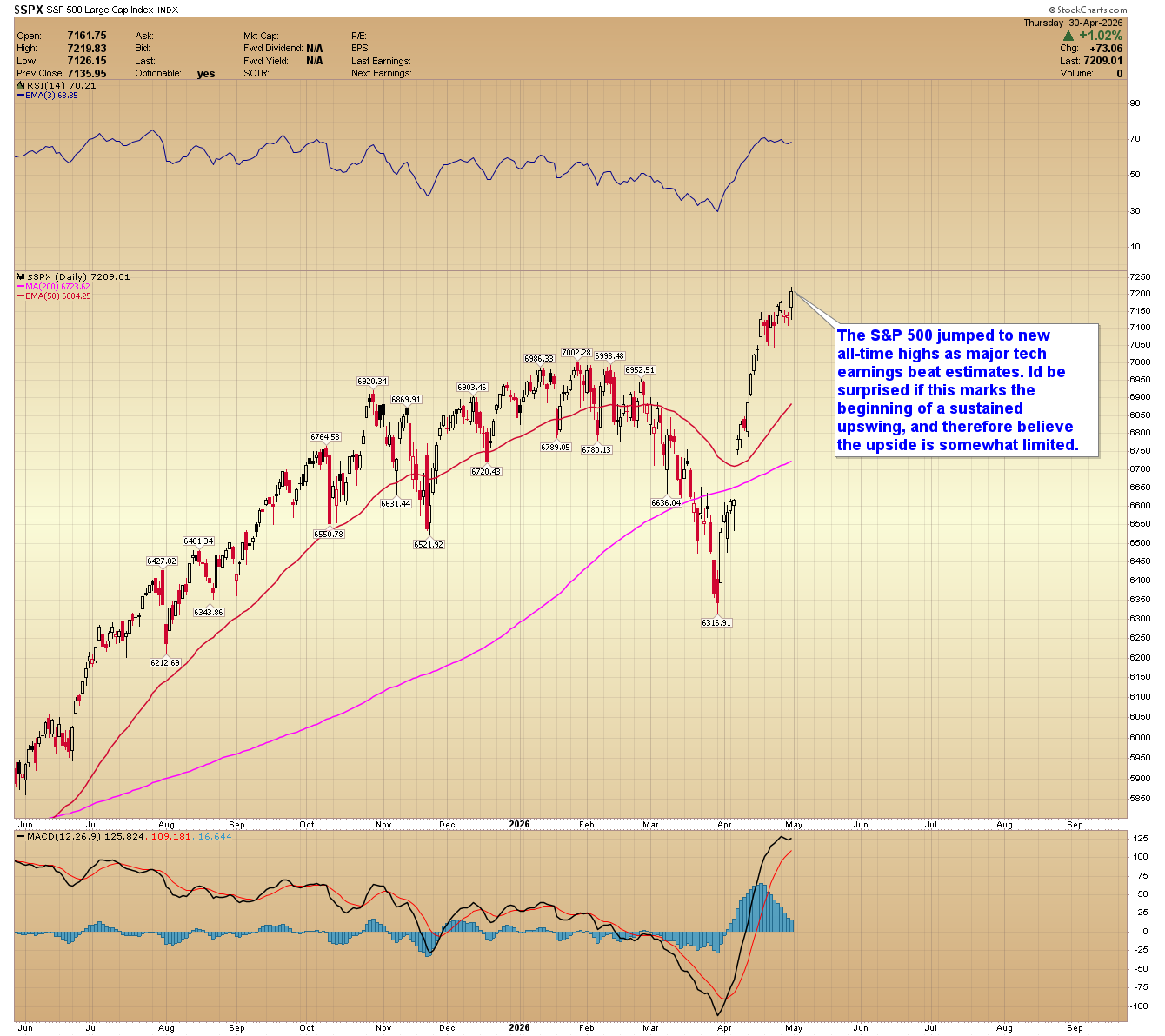 S&amp;P 500 daily chart. 
