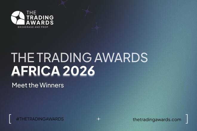THE TRADING AWARDS BROKERAGE AND PROP logo, followed by the announcement: "The Trading Awards Africa 2026: Meet the Winners."