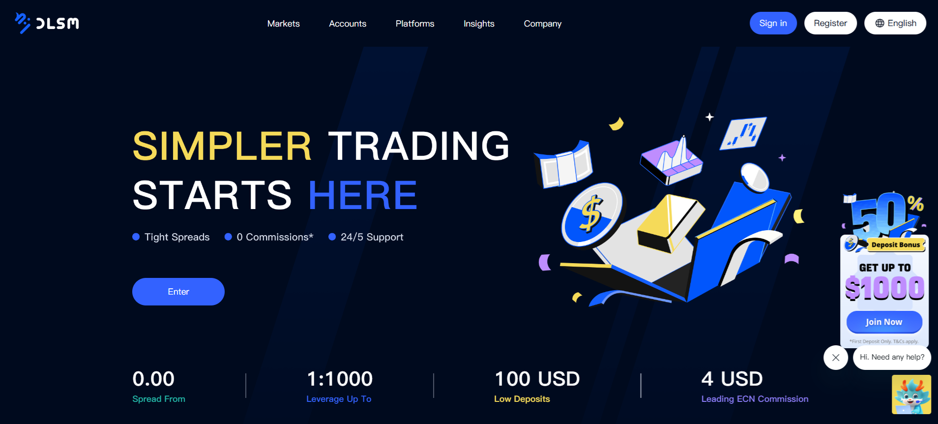 Opening an account with DLSM