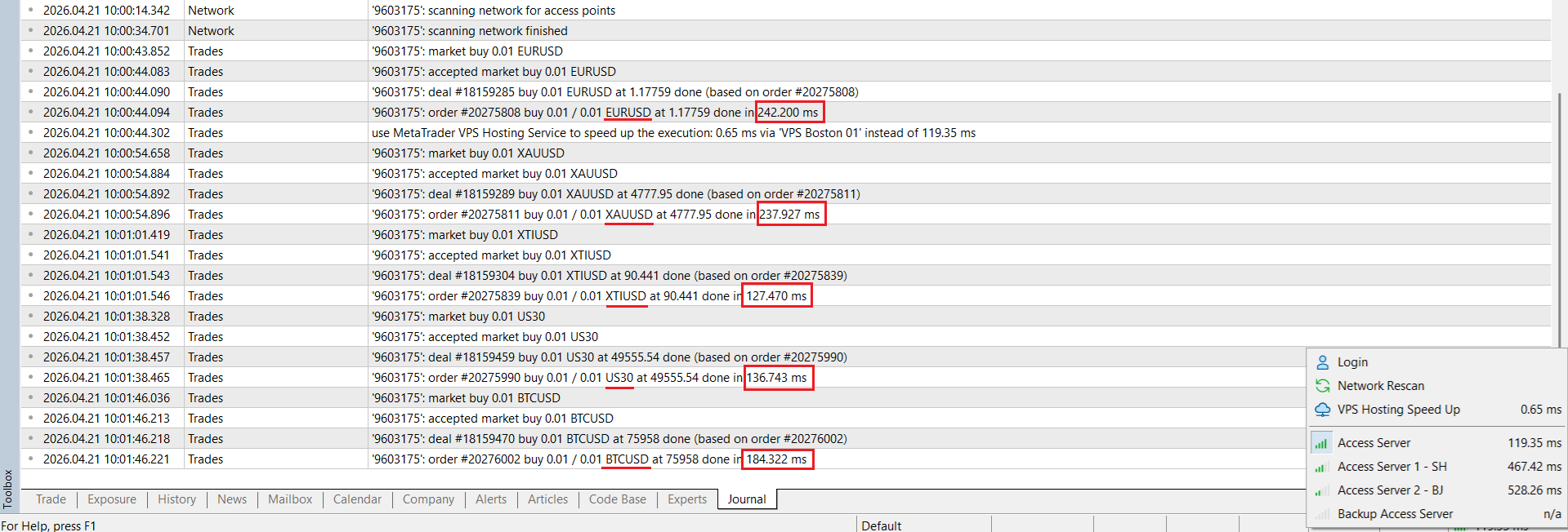 Measuring DLSM’s execution speed on MetaTrader 5