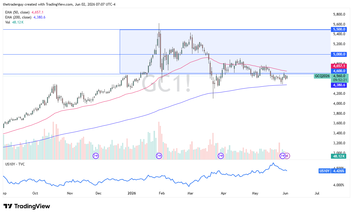 Gold daily candlestick chart. Source: TradingView