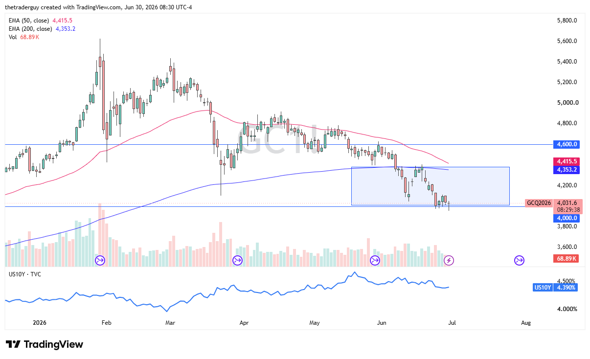 Gold daily candlestick chart. Source: TradingView