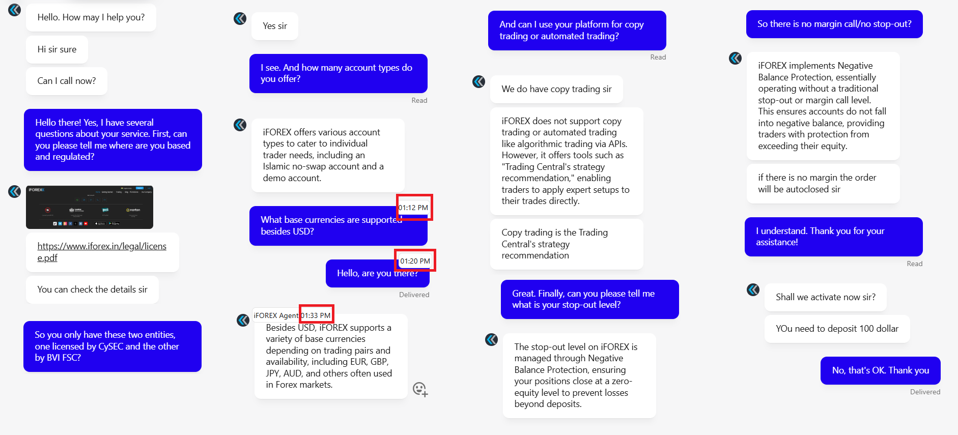 My first conversation with iFOREX
