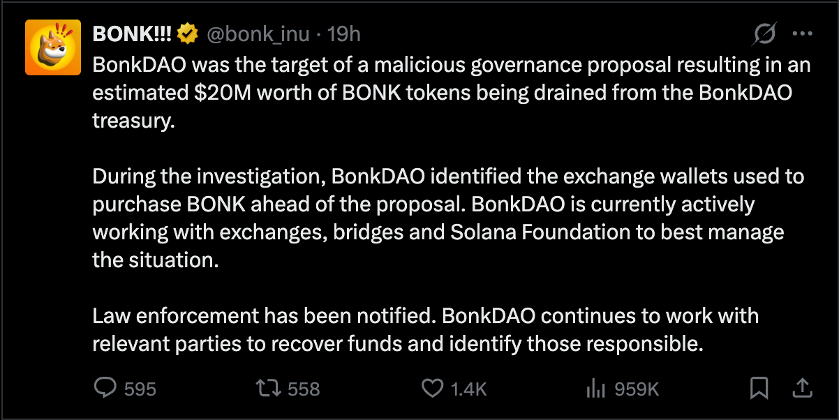 Bonk Official X Account