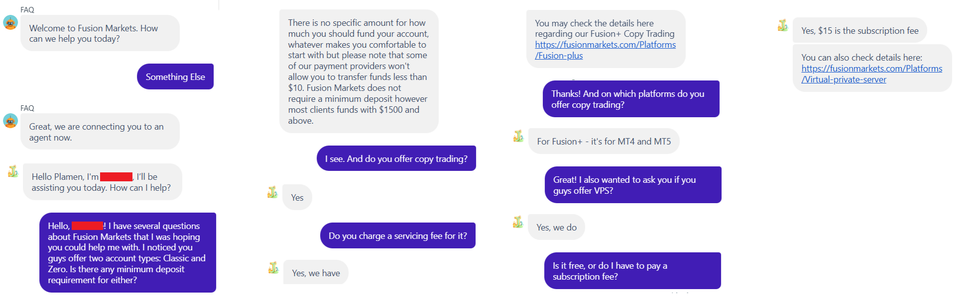 My conversation with Fusion Markets