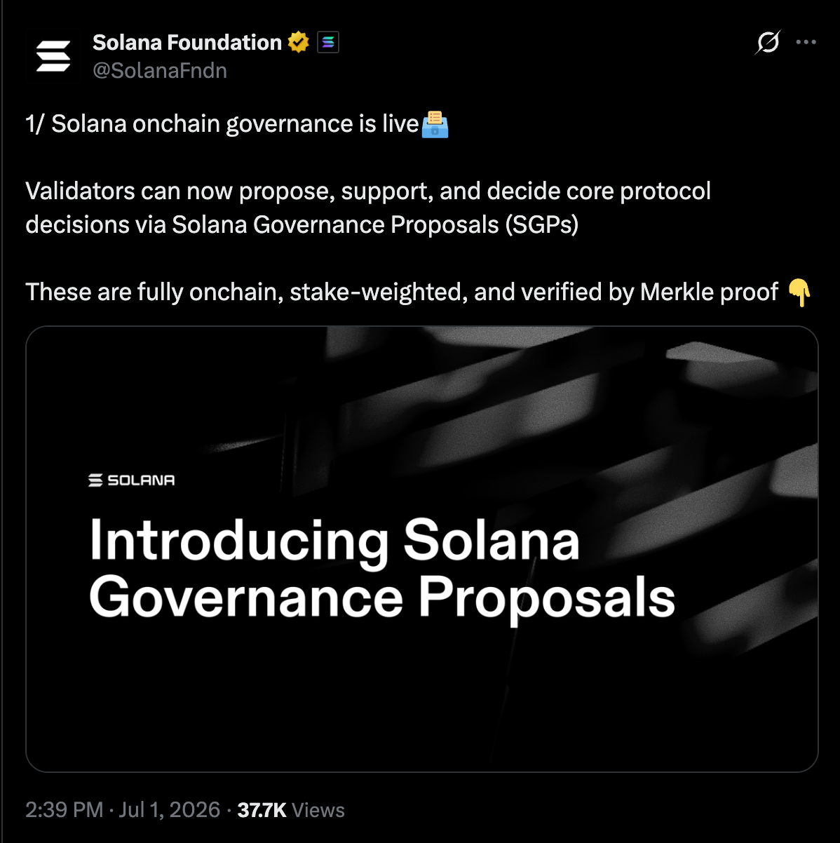 Solana Foundation Official X Account