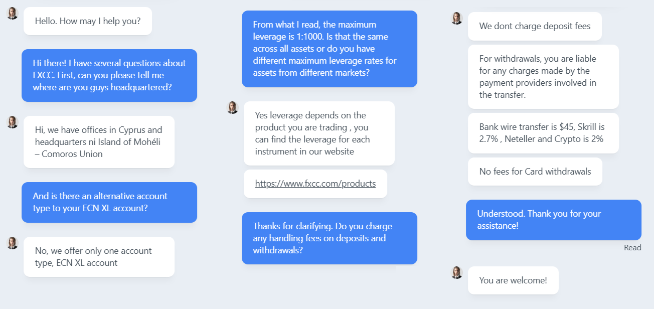 My first conversation with FXCC