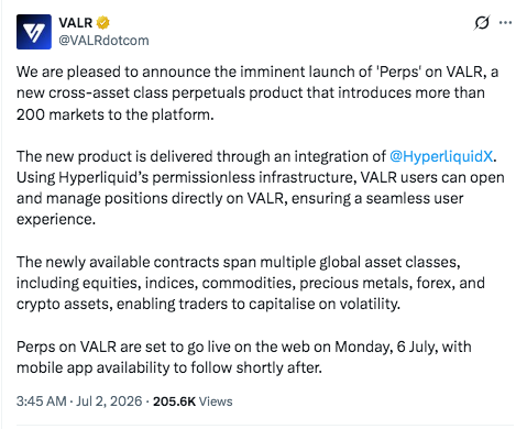 VALR Official X Account