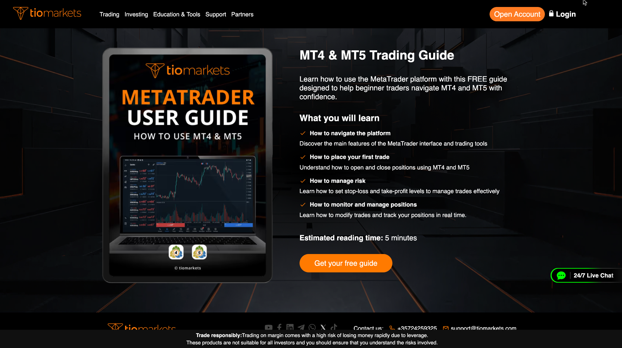 TIOmarkets platform tutorials