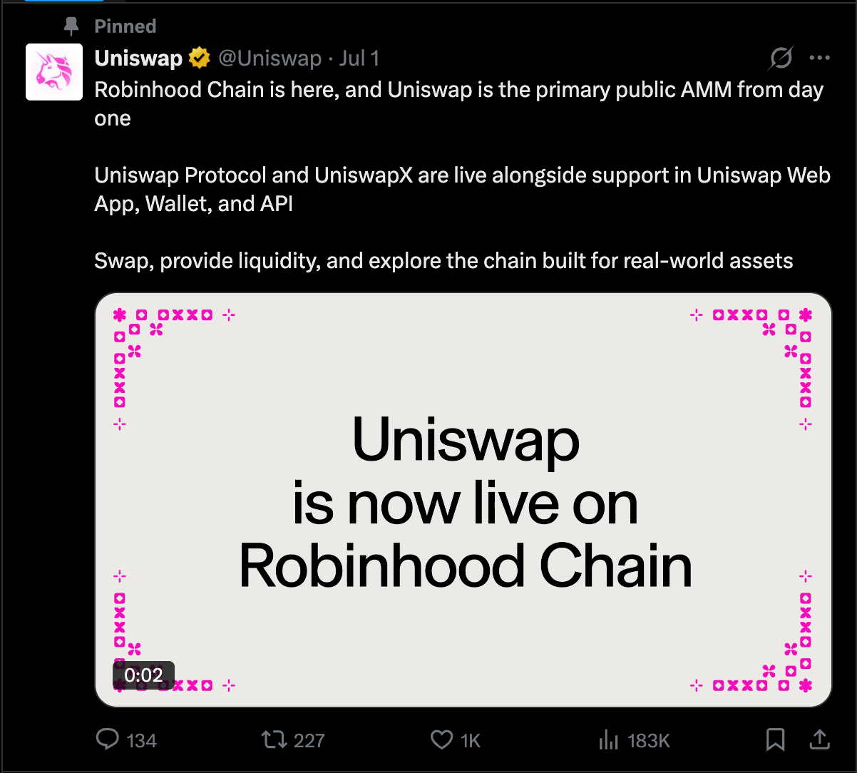 Uniswap Official X Account