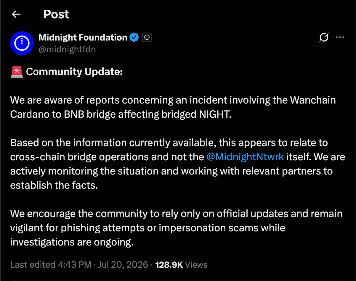 Midnight Foundation Official X Account
