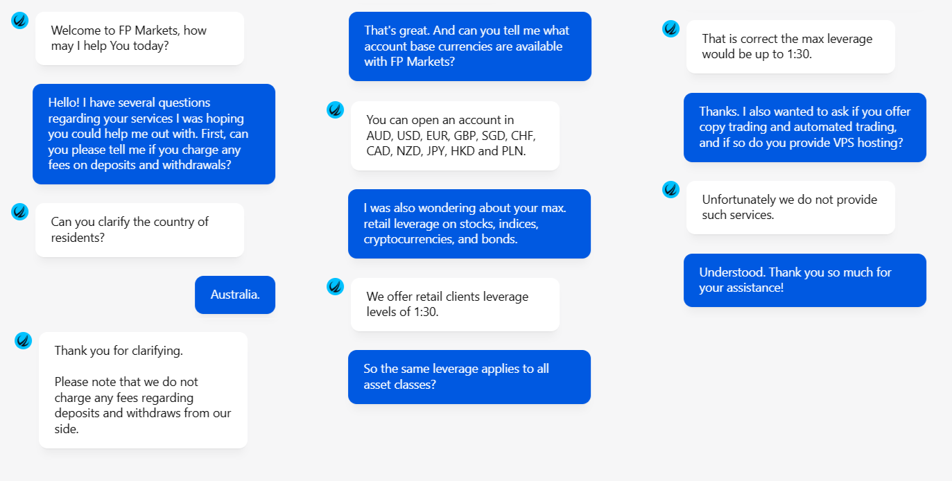 My first conversation with FP Markets