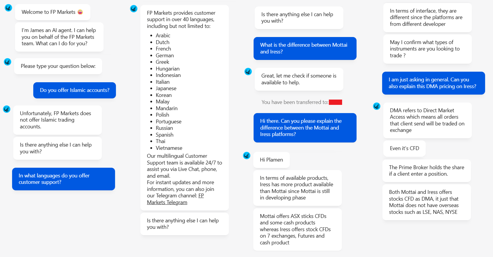 My second conversation with FP Markets