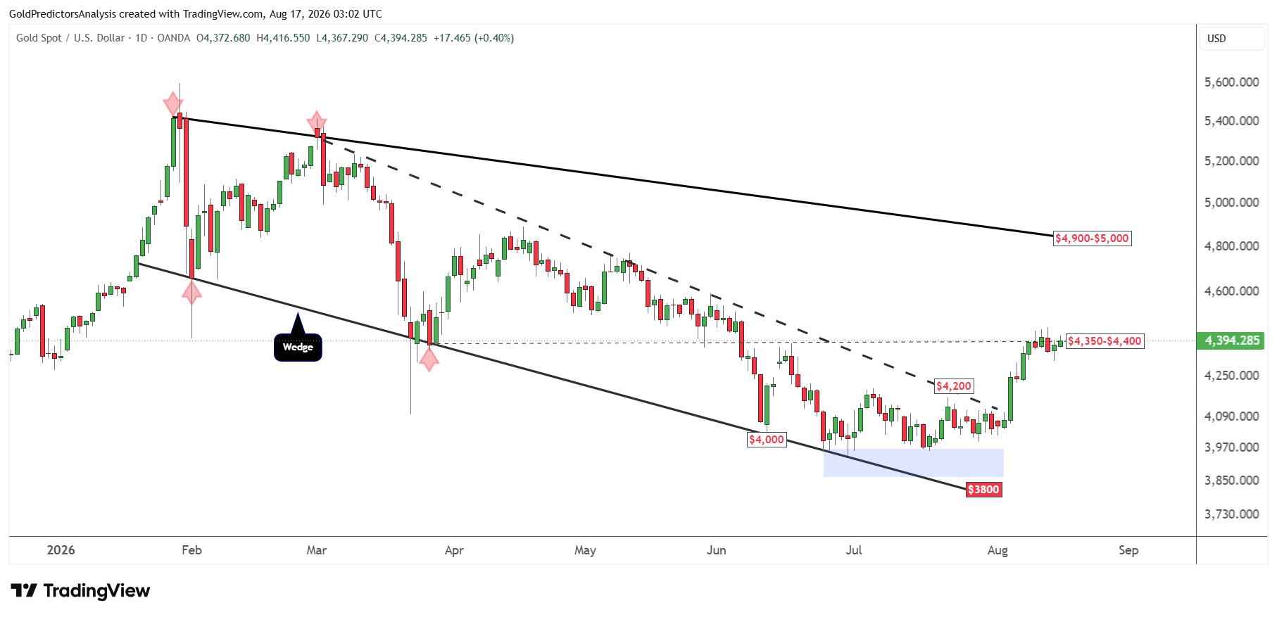 gold daily wedge