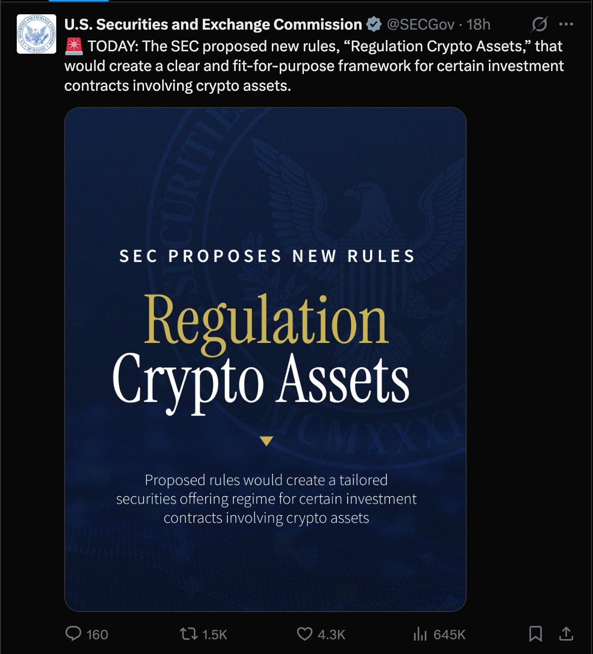U.S. Securities and Exchange Commission (SEC) Official X Account