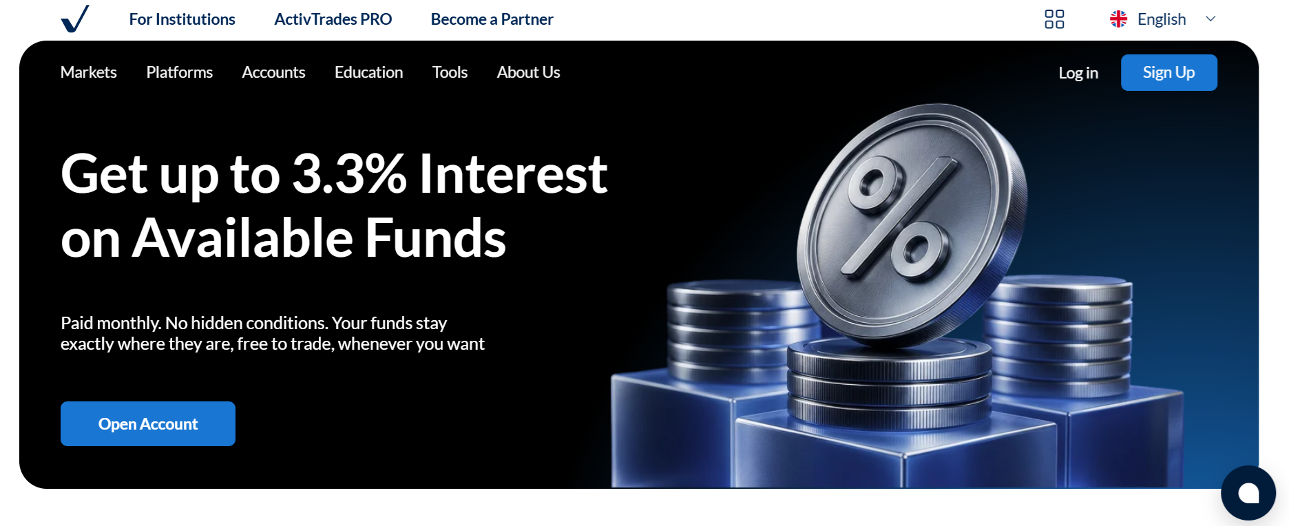 ActivTrades’ payable interest program