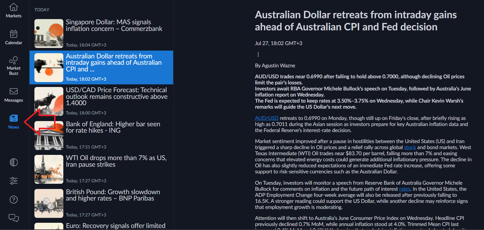 ActivTrades’ news screener