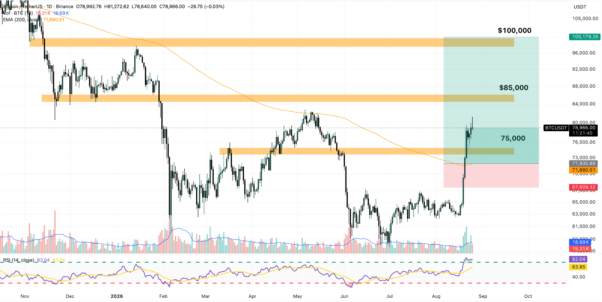 BTC/USDT Daily Chart