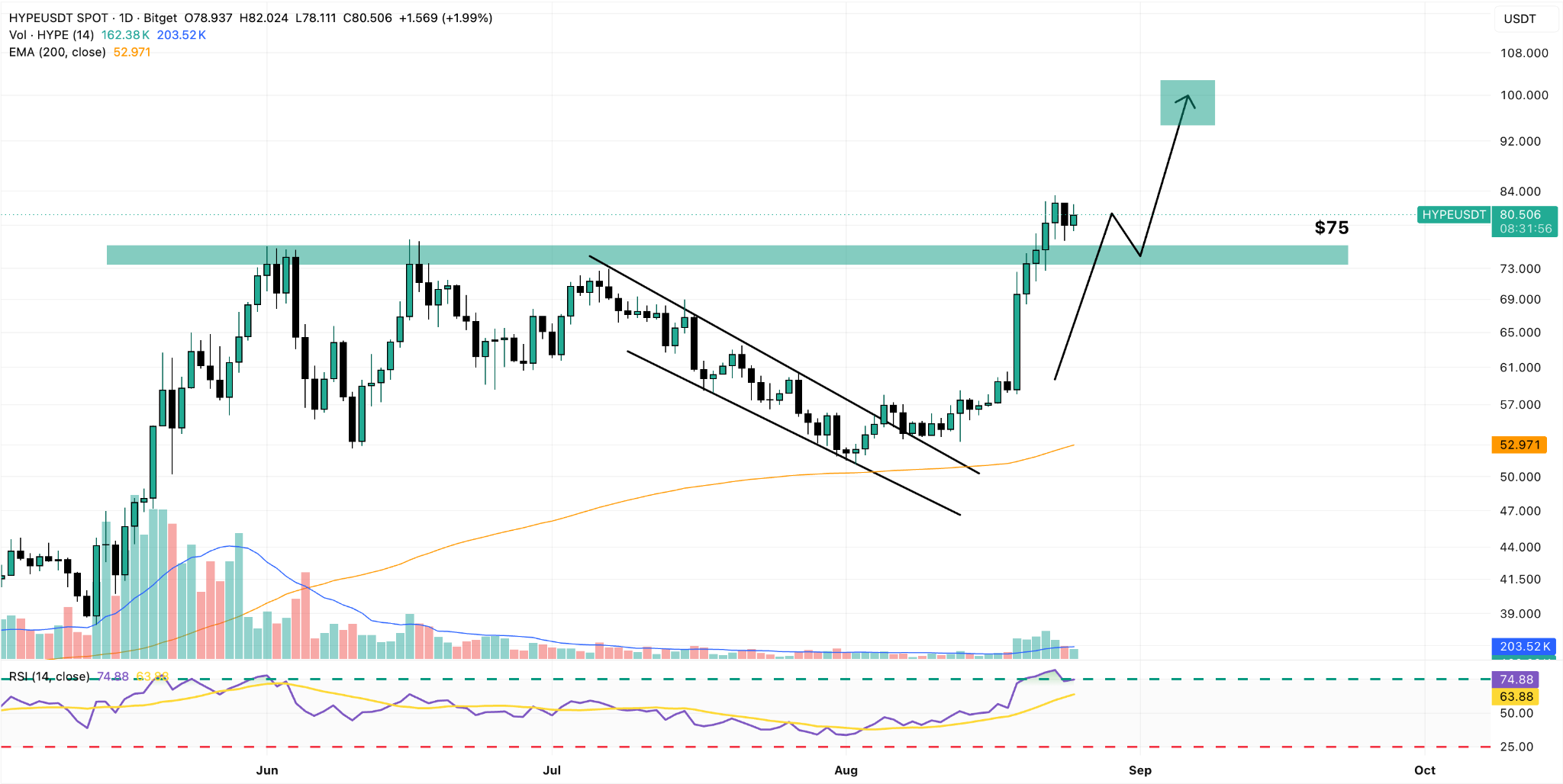 HYPEUSDT Daily Chart