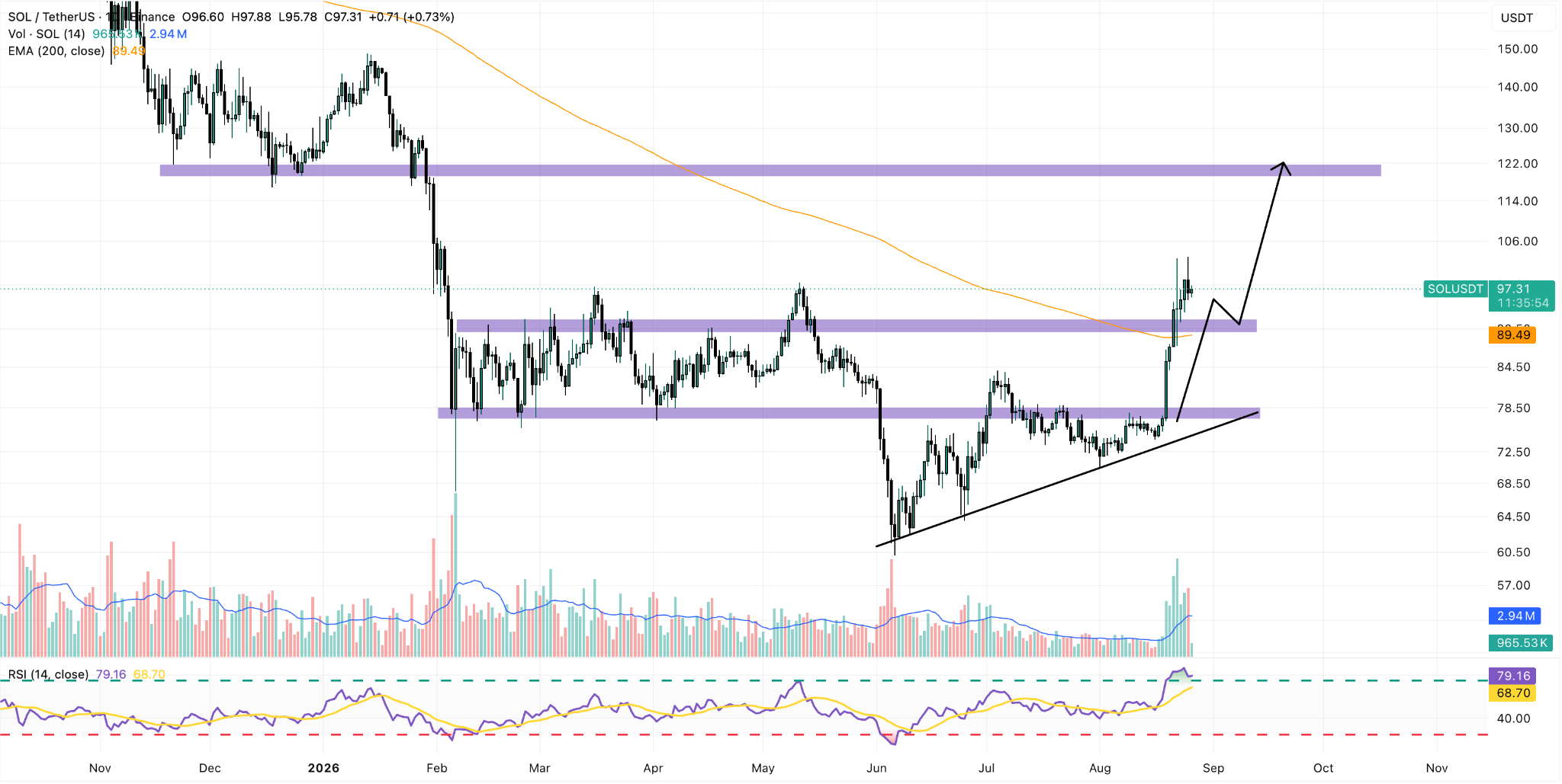 SOL/USDT Daily Chart
