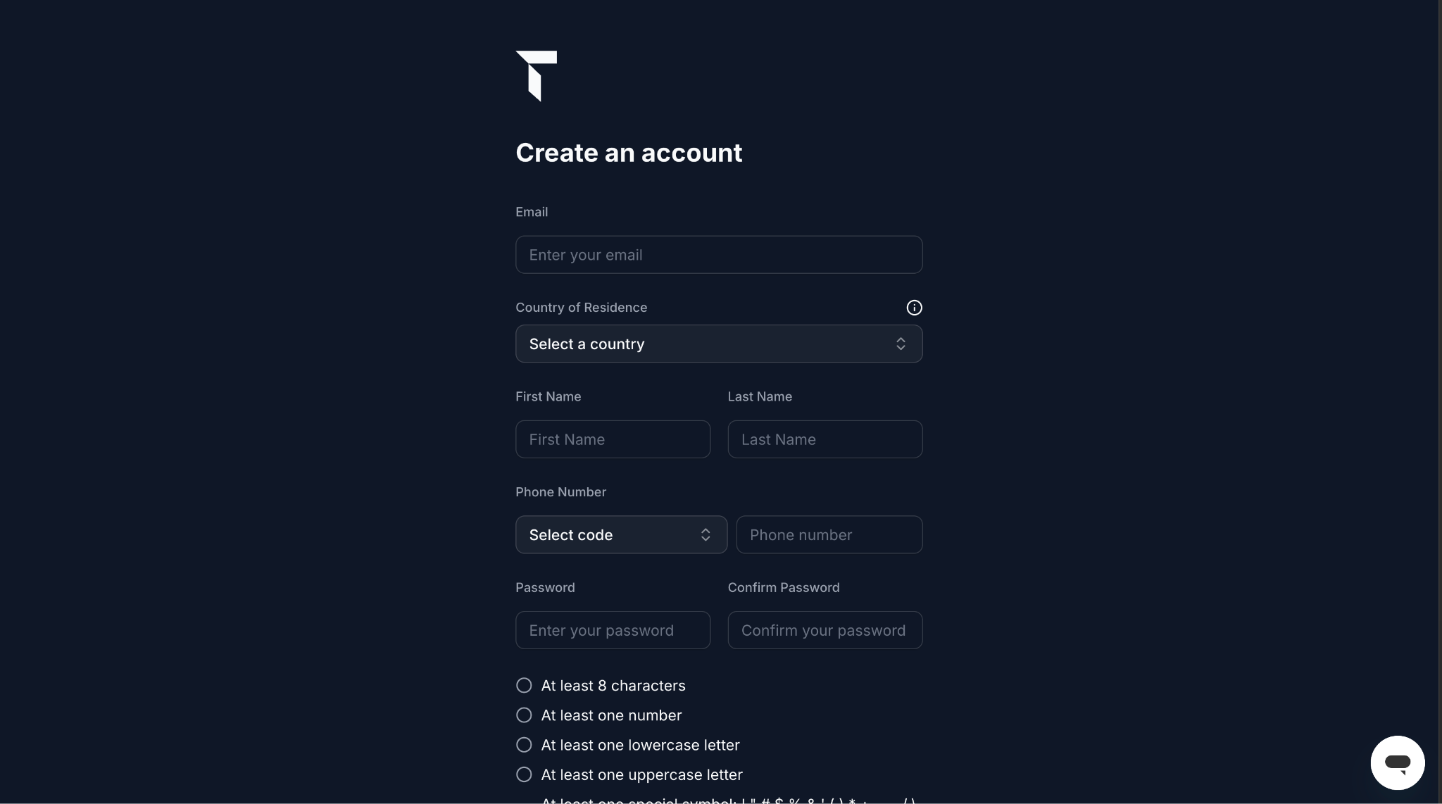 Tradin registration
