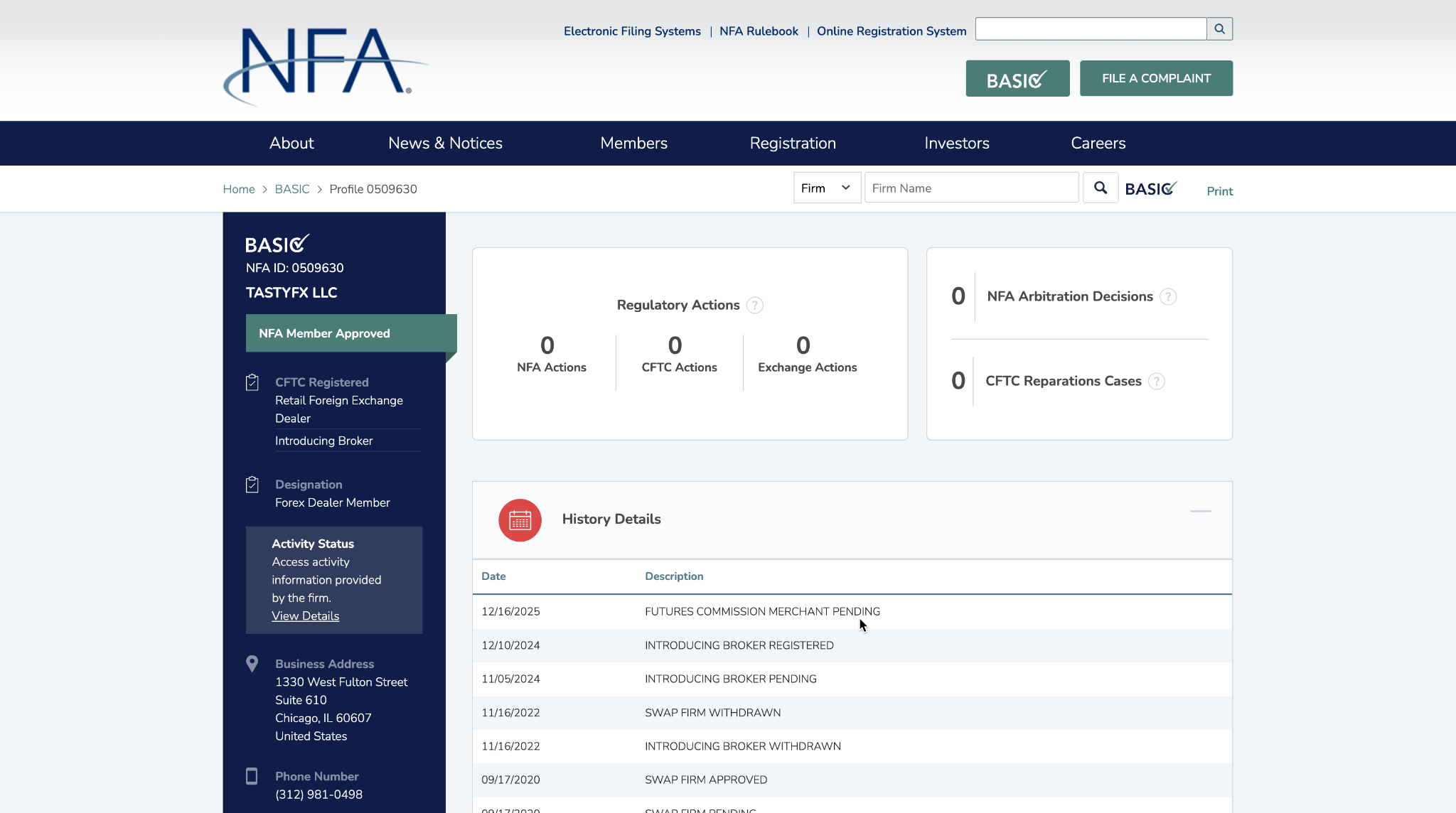 tastyfx on the NFA BASIC register