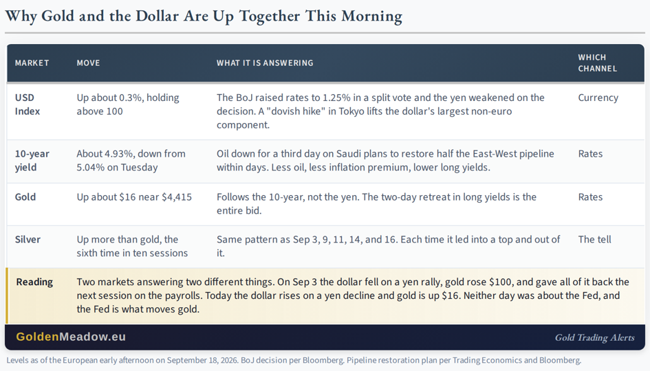 Why gold and the dollar are up together this morning
