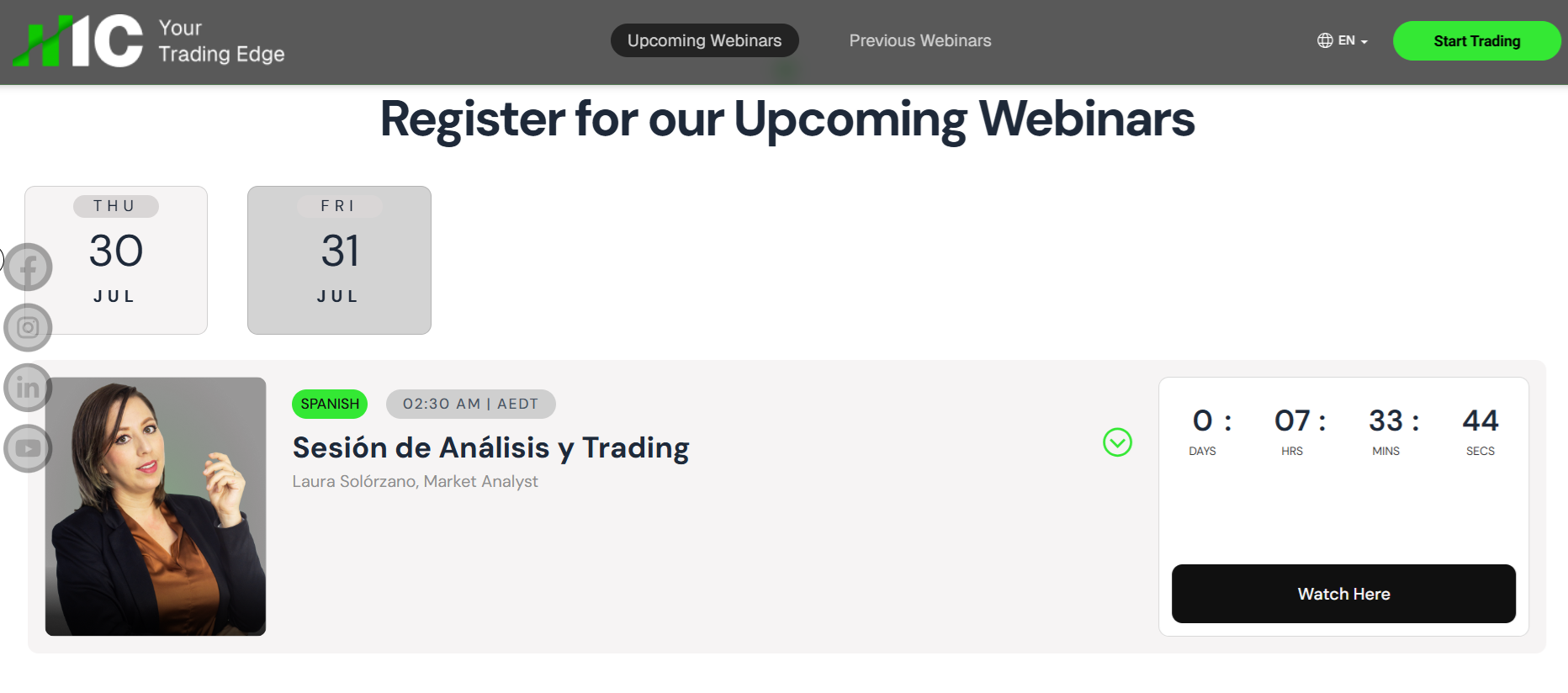 Upcoming webinars by IC