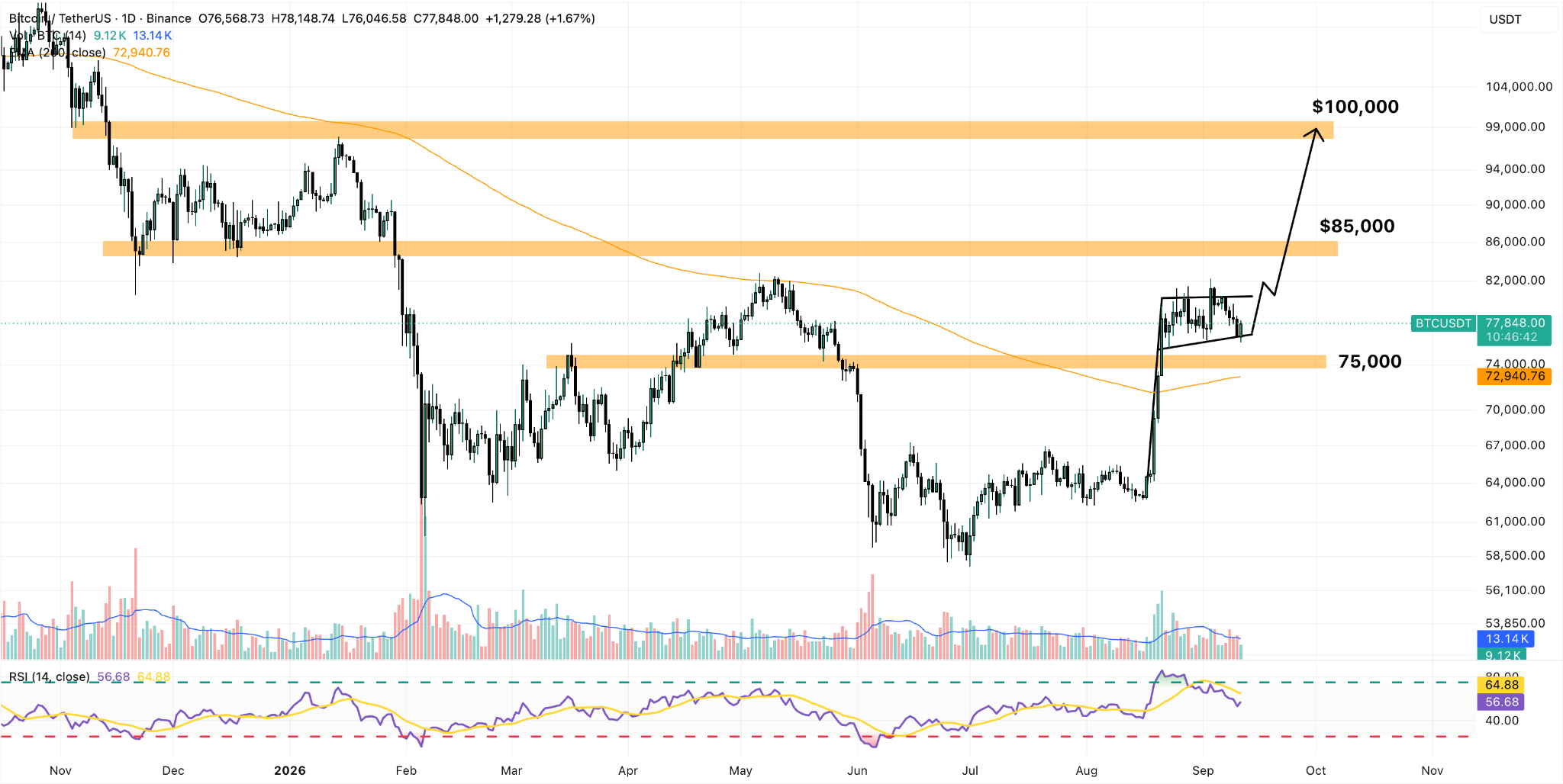 BTC/USDT Daily Chart