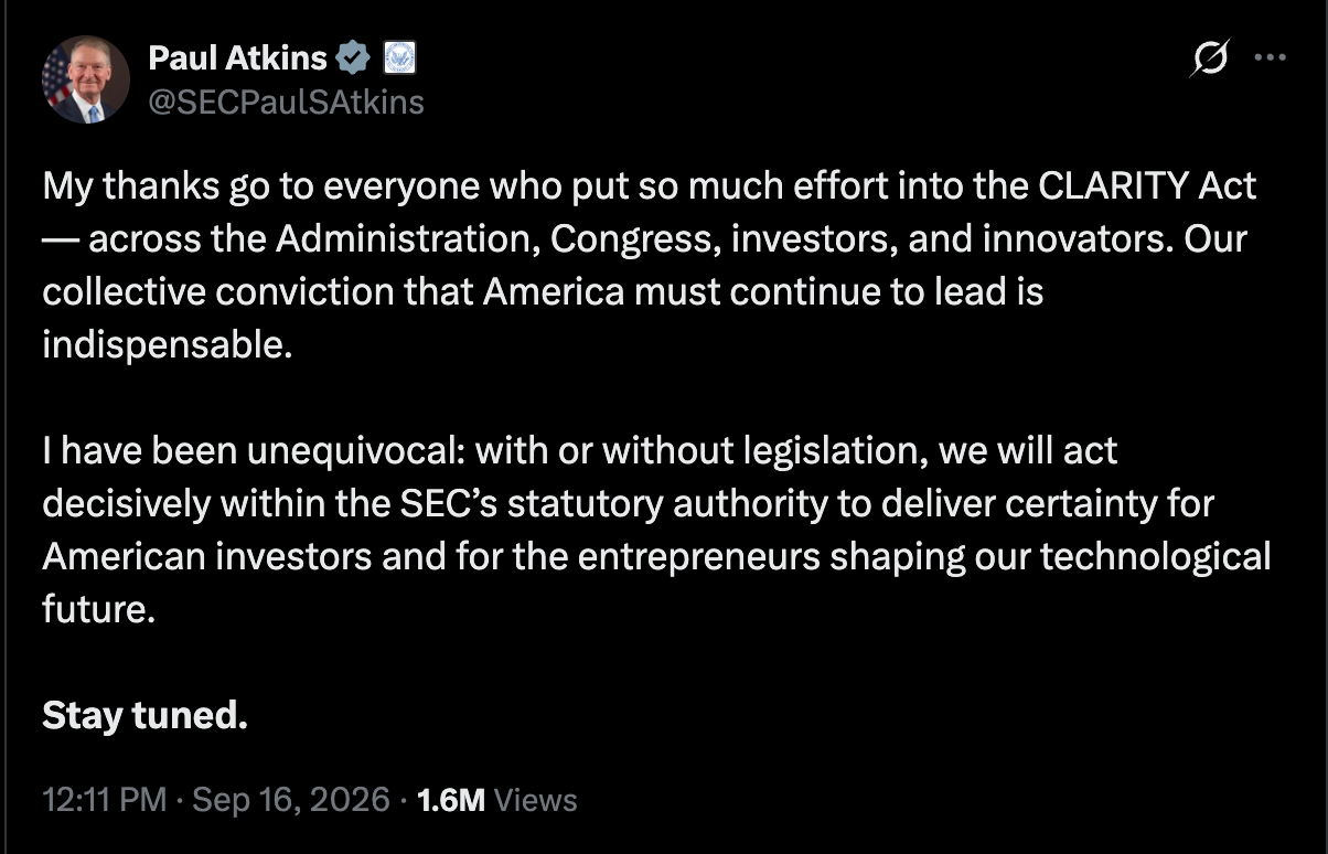 Paul Atkins Official X Account