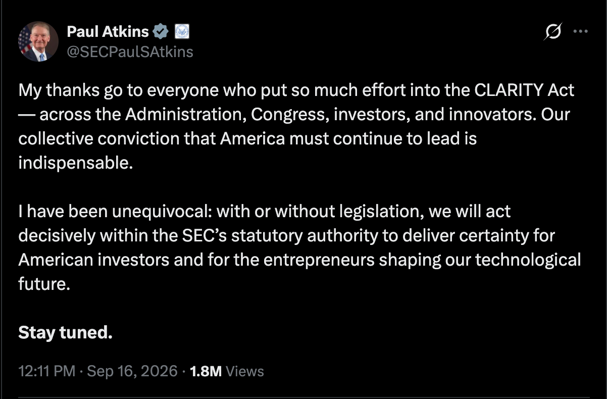 Paul Atkins Official X Account