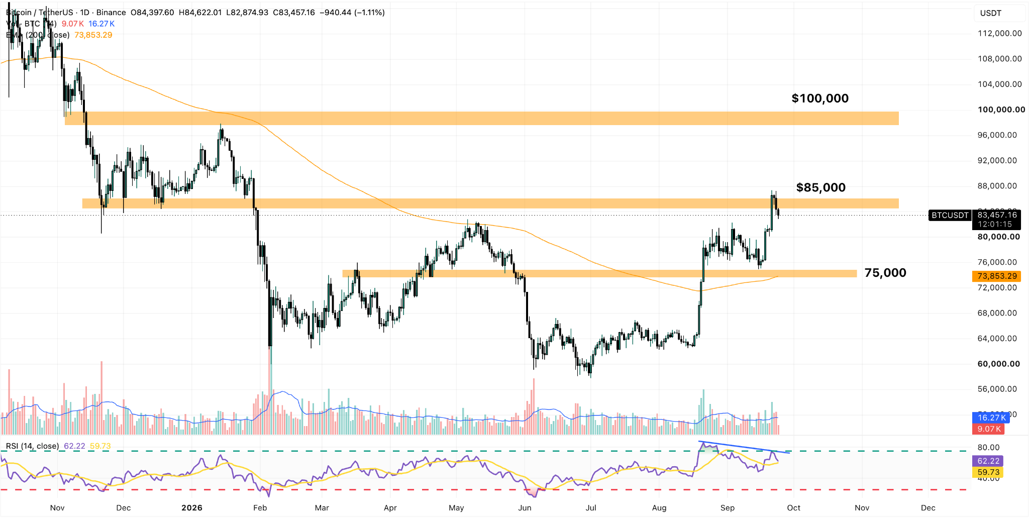 BTC/USDT Daily Chart