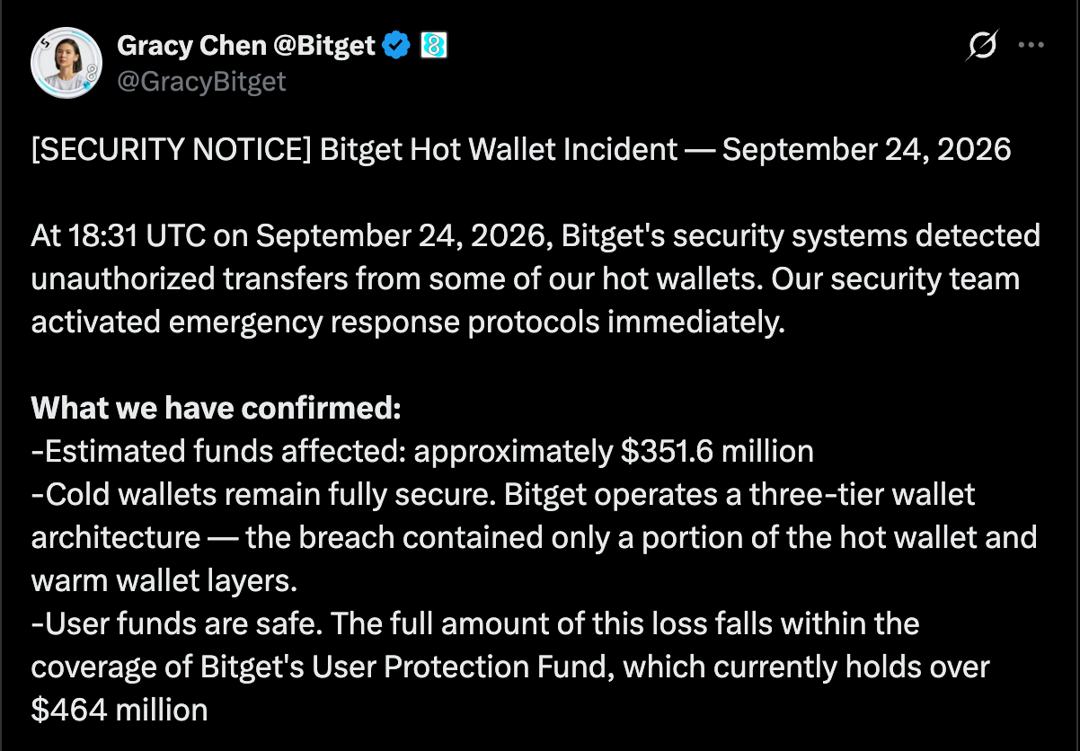 Gracy Chen (Bitget’s CEO) Official X Account