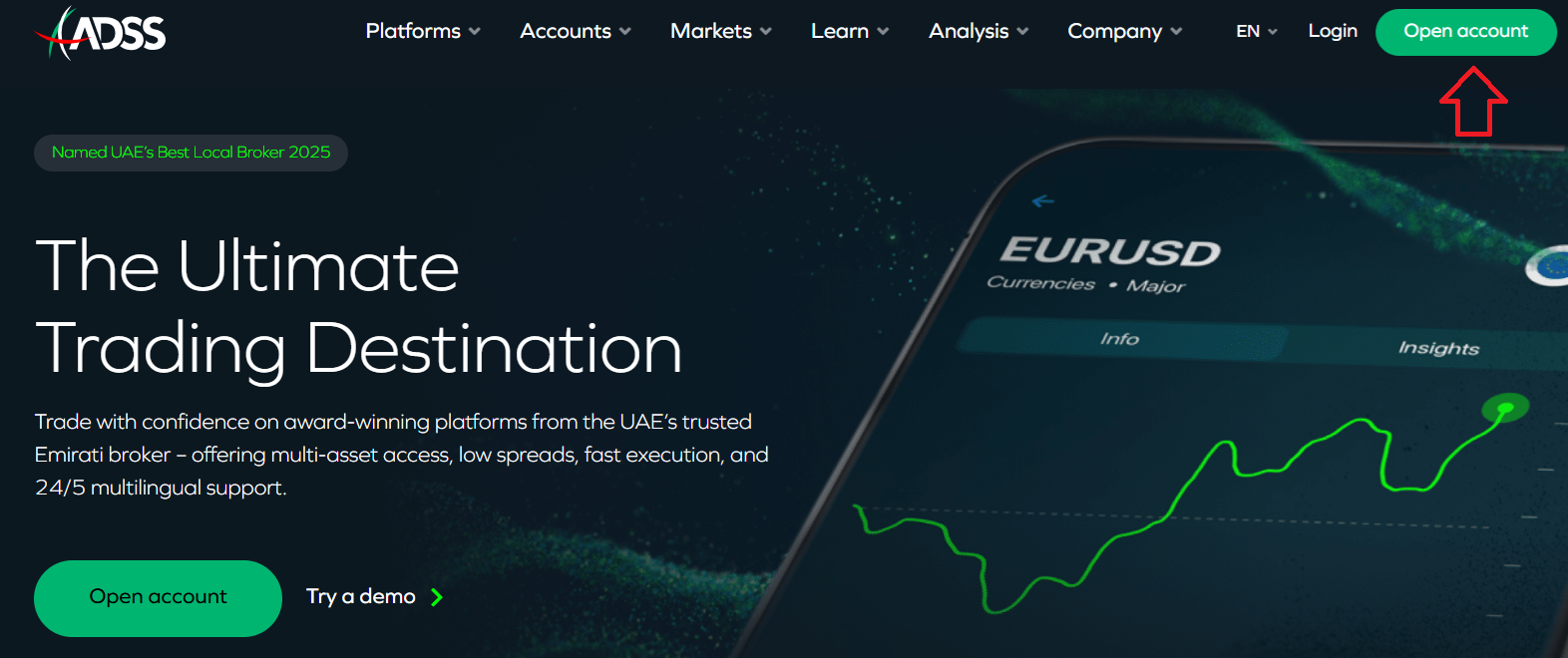 Opening an account with ADSS