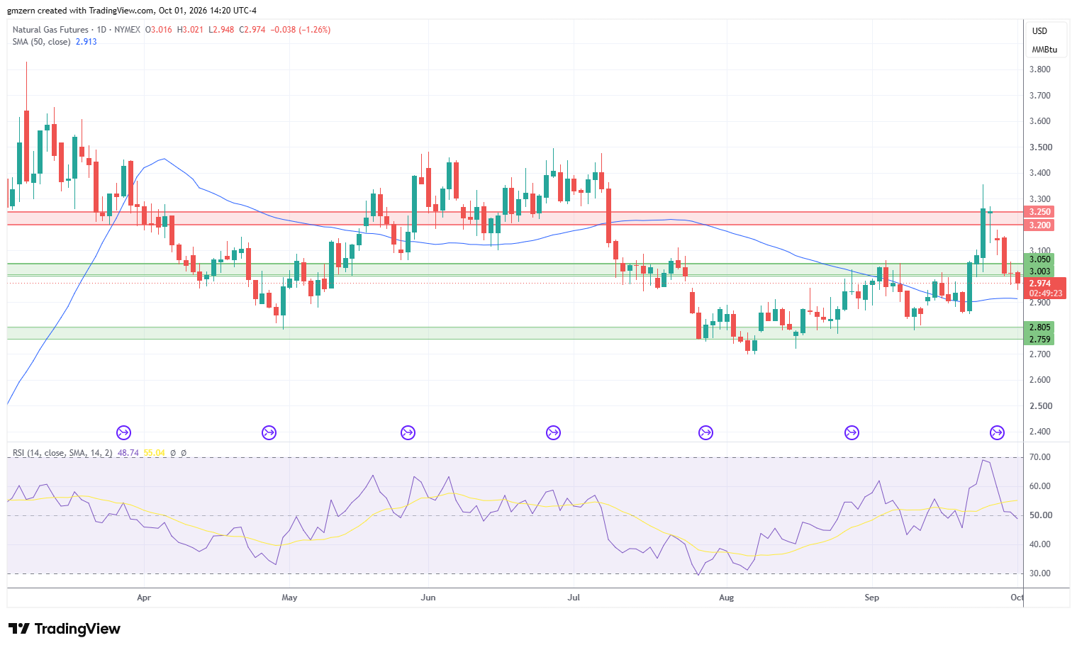 Natural Gas 011026 Daily Chart