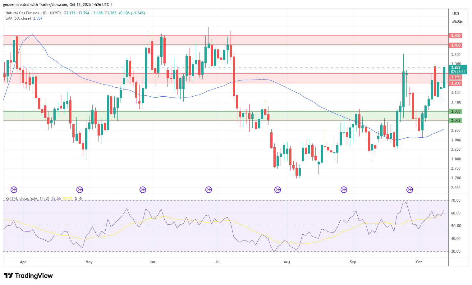 Natural Gas 131026 Daily Chart