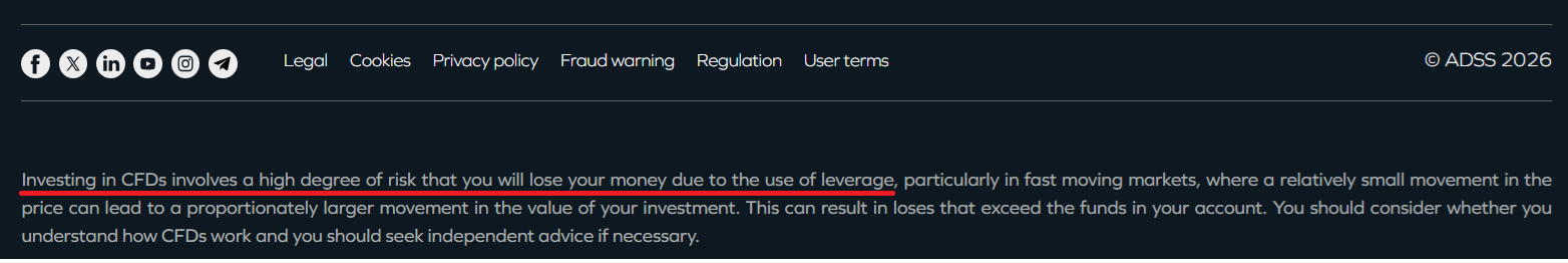 ADSS’s risk notice&nbsp;
