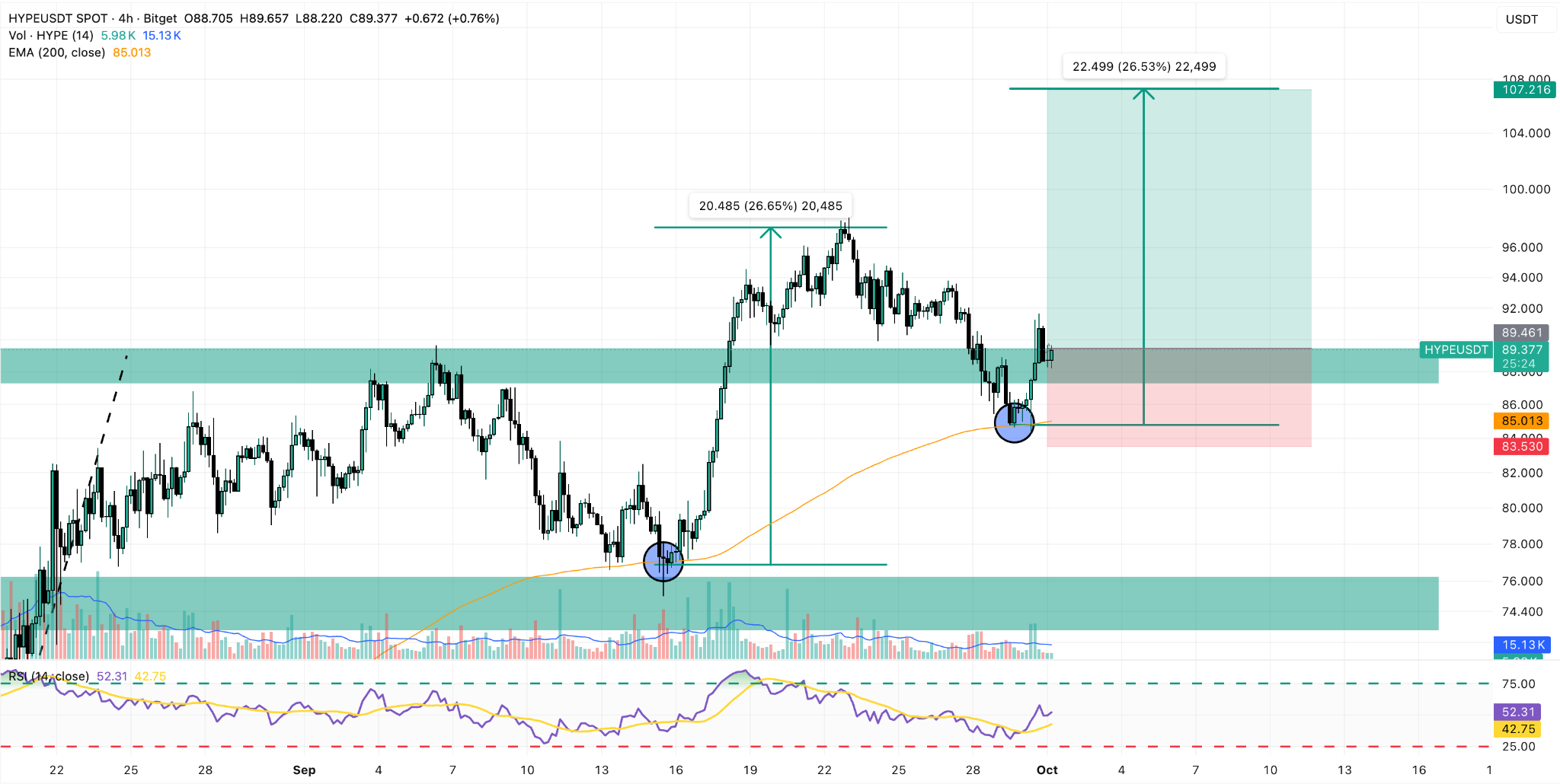 HYPE/USDT Daily Chart