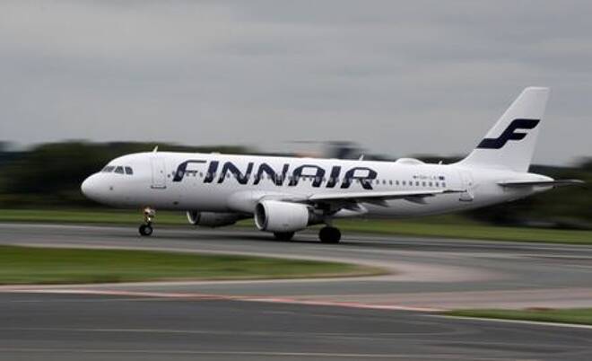 A Finnair Airbus A320 aircraft prepares