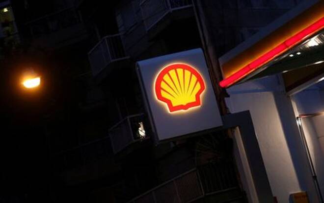 A Shell logo is seen at a gas