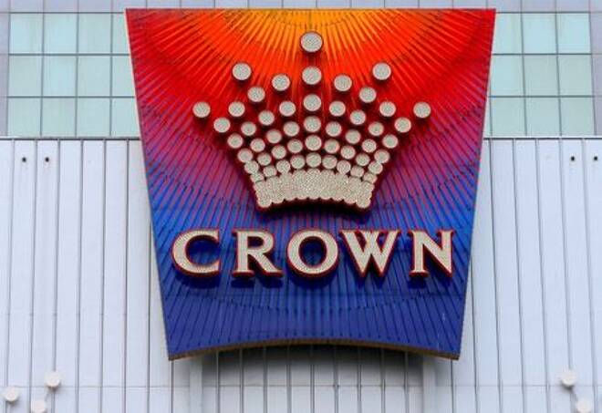 The logo of Australian casino giant Crown Resorts