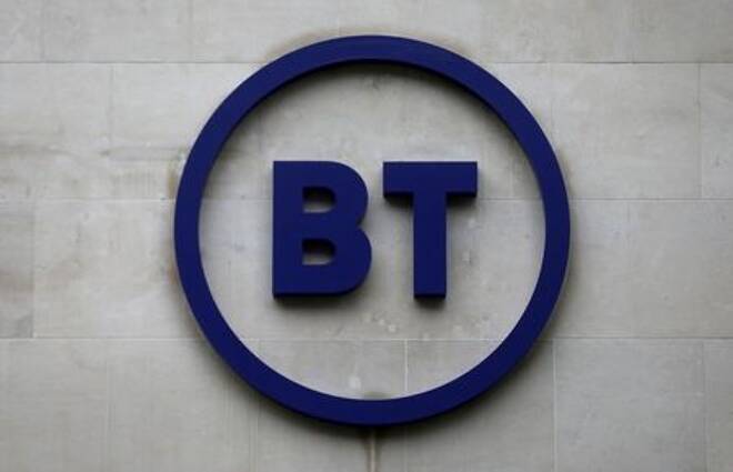 Company's logo is displayed at British Telecom (BT)