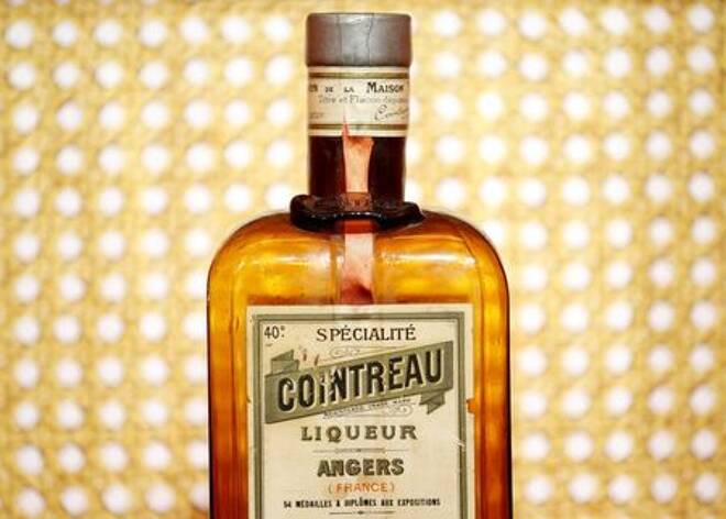 A bottle of Cointreau is displayed at the