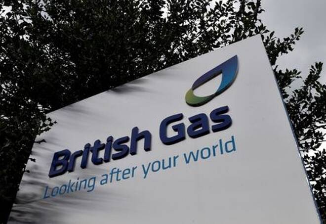 A British Gas sign is seen outside its