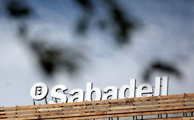 The Banco Sabadell logo can be seen behind leaves on