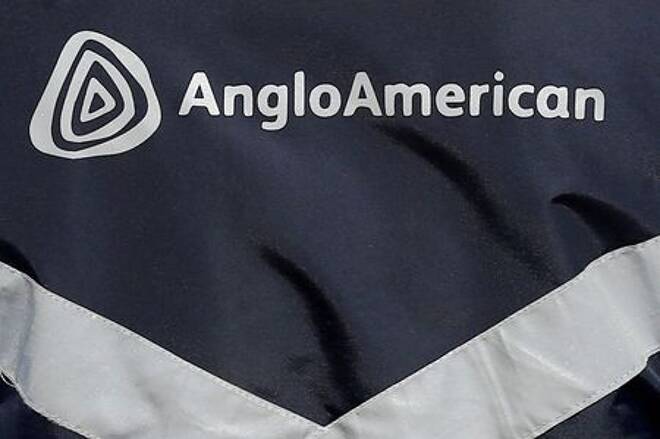 Logo of Anglo American is seen on a
